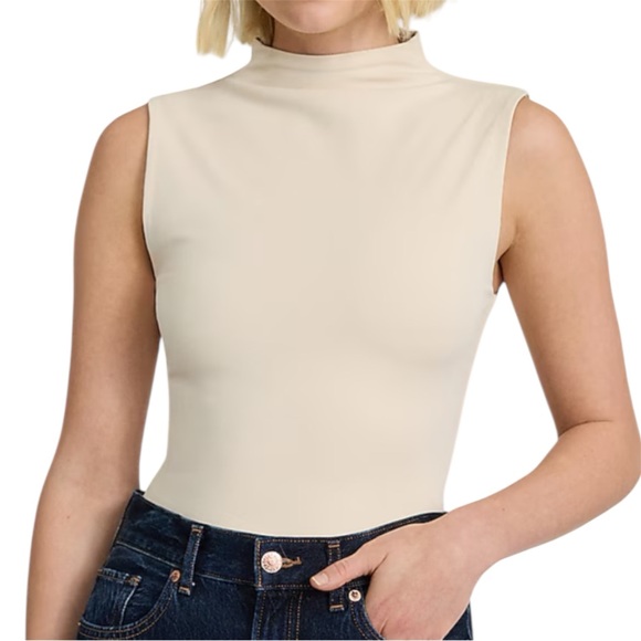 Express Body Contour High Compression Mock Neck Cropped Tank - Picture 1 of 6